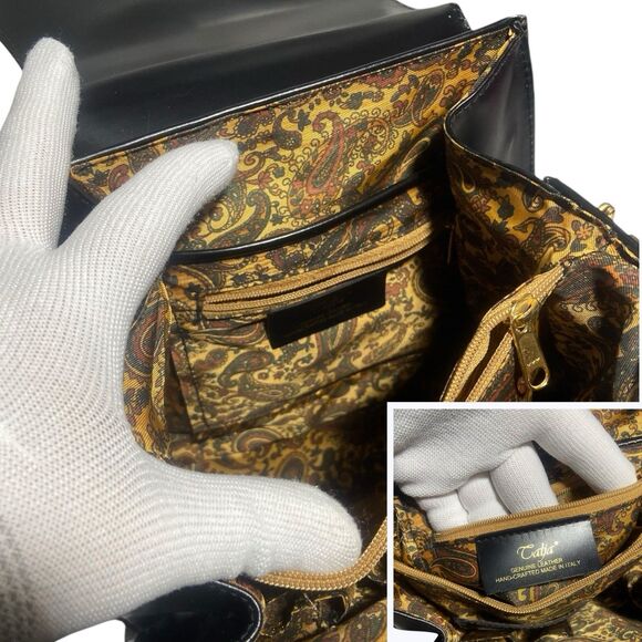 VERA PELLE Calja Equestrian Embossed Leather Shoulder Bag Purse Handmade Italy - Picture 12 of 16